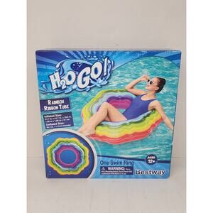 H20 Go Rainbow Ribbon Tube Swim Ring Pool Float NEW Sealed- beach pool lake